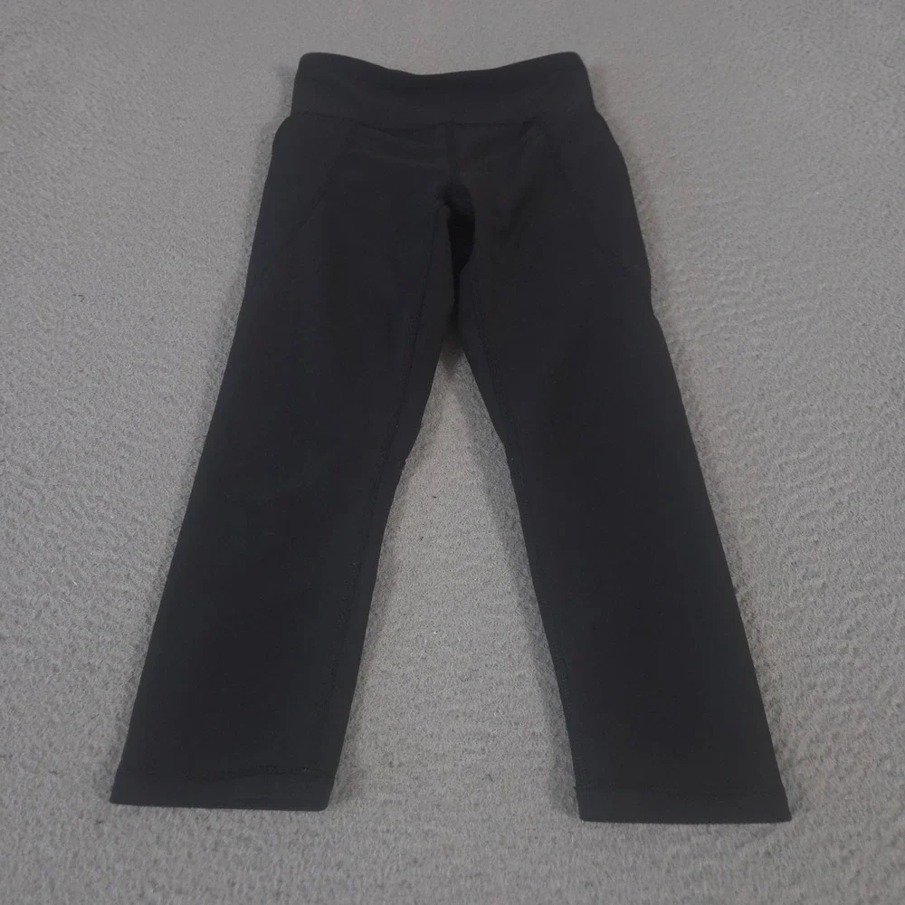 LOT OF 2 Old Navy Leggings Girls M 8 Black PowerPress PowerSoft Crop Side Pocket